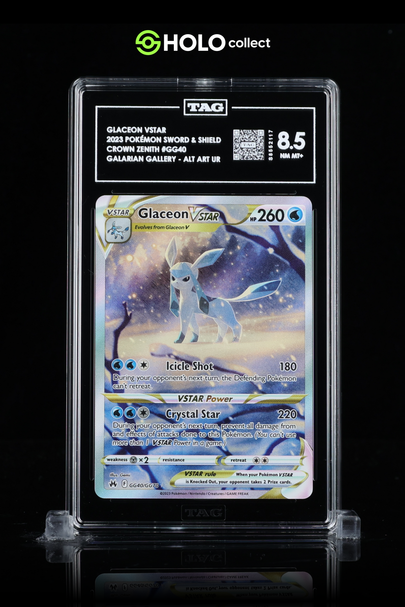 TAG 8.5 - Glaceon VSTAR  - Crown Zenith #GG40